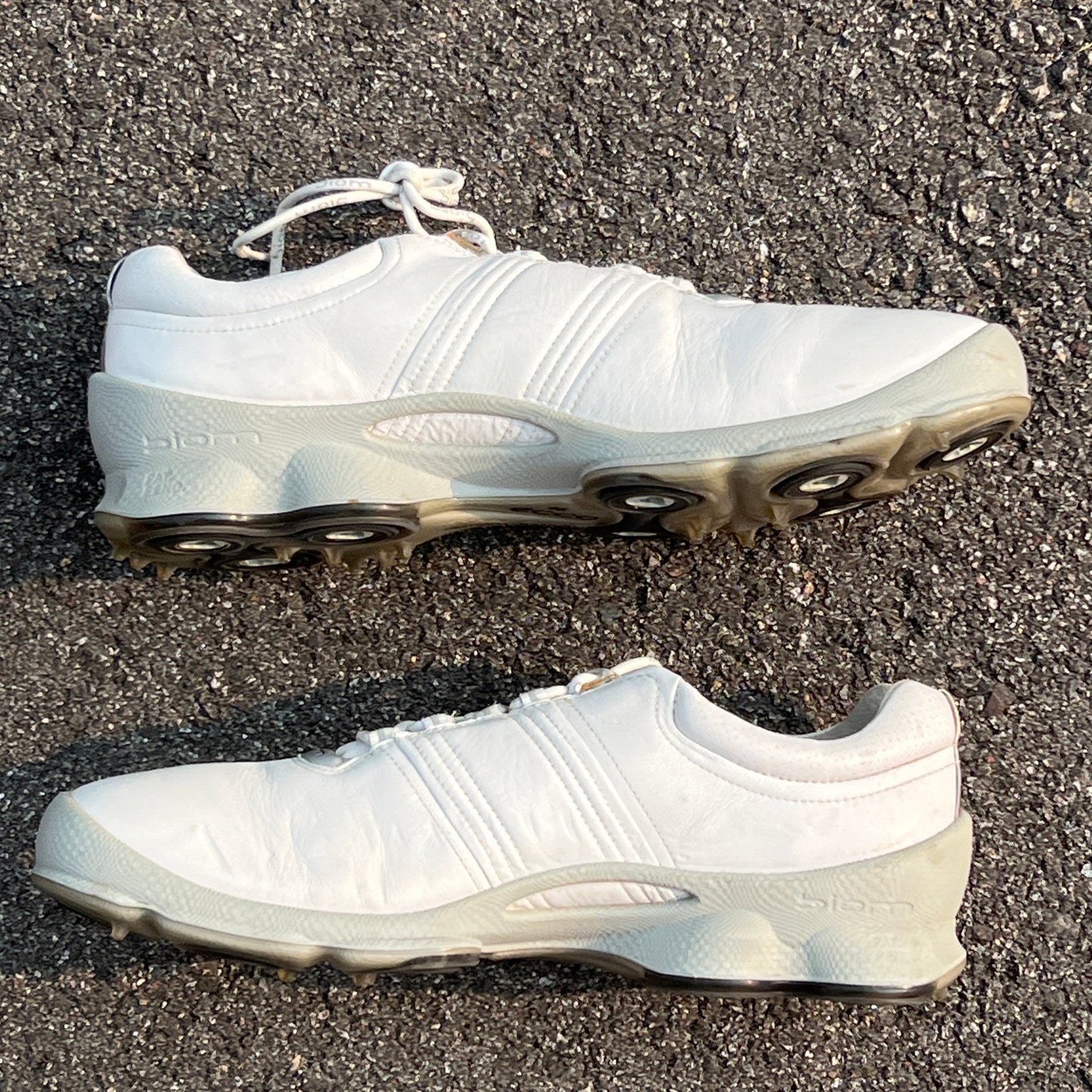 Men’s Ecco Biom Cleated Golf Shoe 46EU• White/Grey • Hydromax Yak Leather