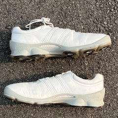 Men’s Ecco Biom Cleated Golf Shoe 46EU• White/Grey • Hydromax Yak Leather