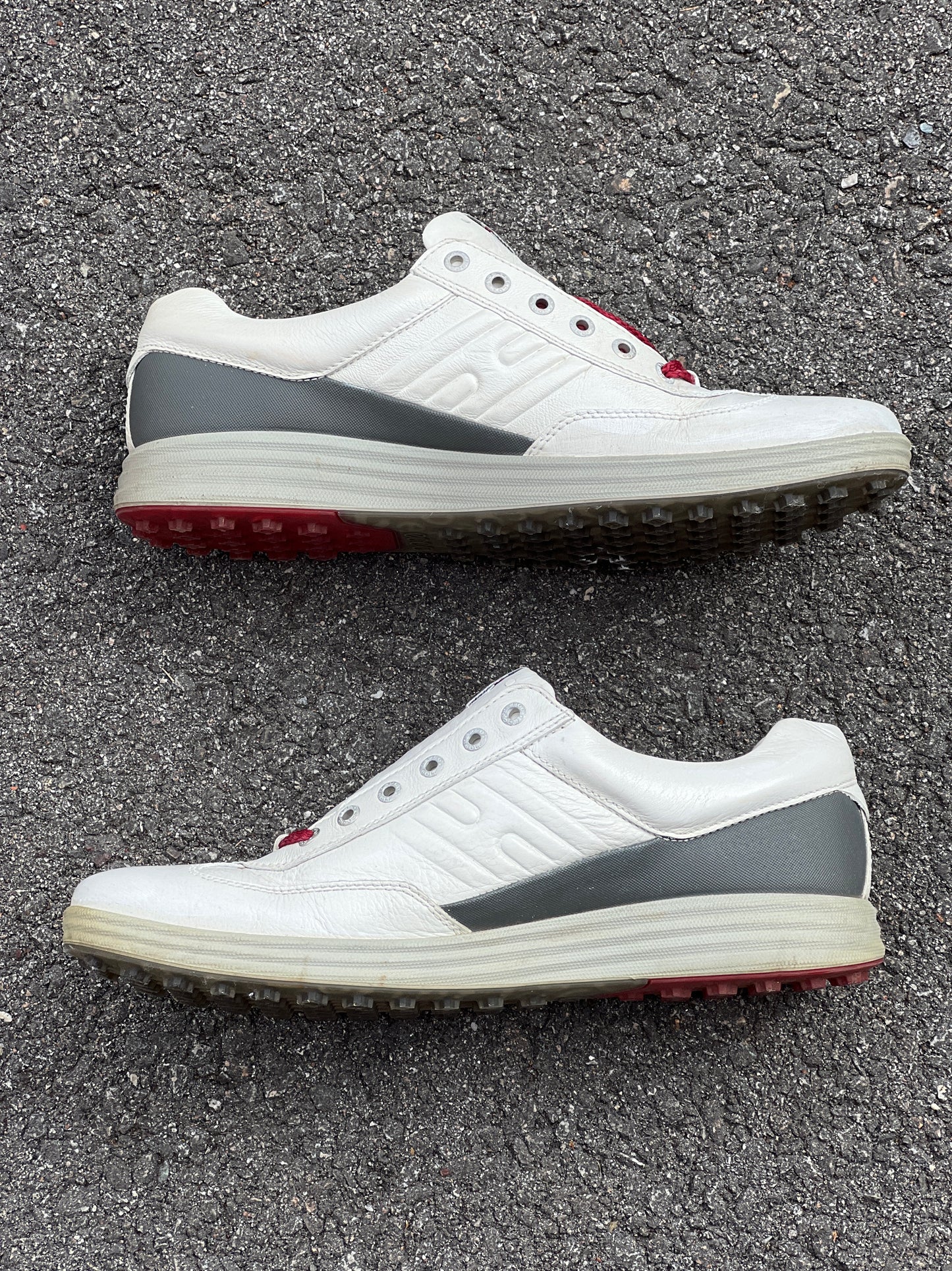 Men’s Ecco Premier Cleat-less Golf Shoe 46EU •White/ Grey• Hydromax Leather