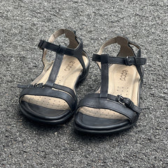 Ecco Women's T-Strap Sandal EU36M Black Leather