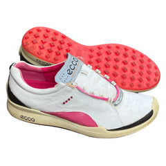 Women’s Ecco Biom Spikeless Golf Shoes 38EU -White/Pink- Hydromax Yak Leather