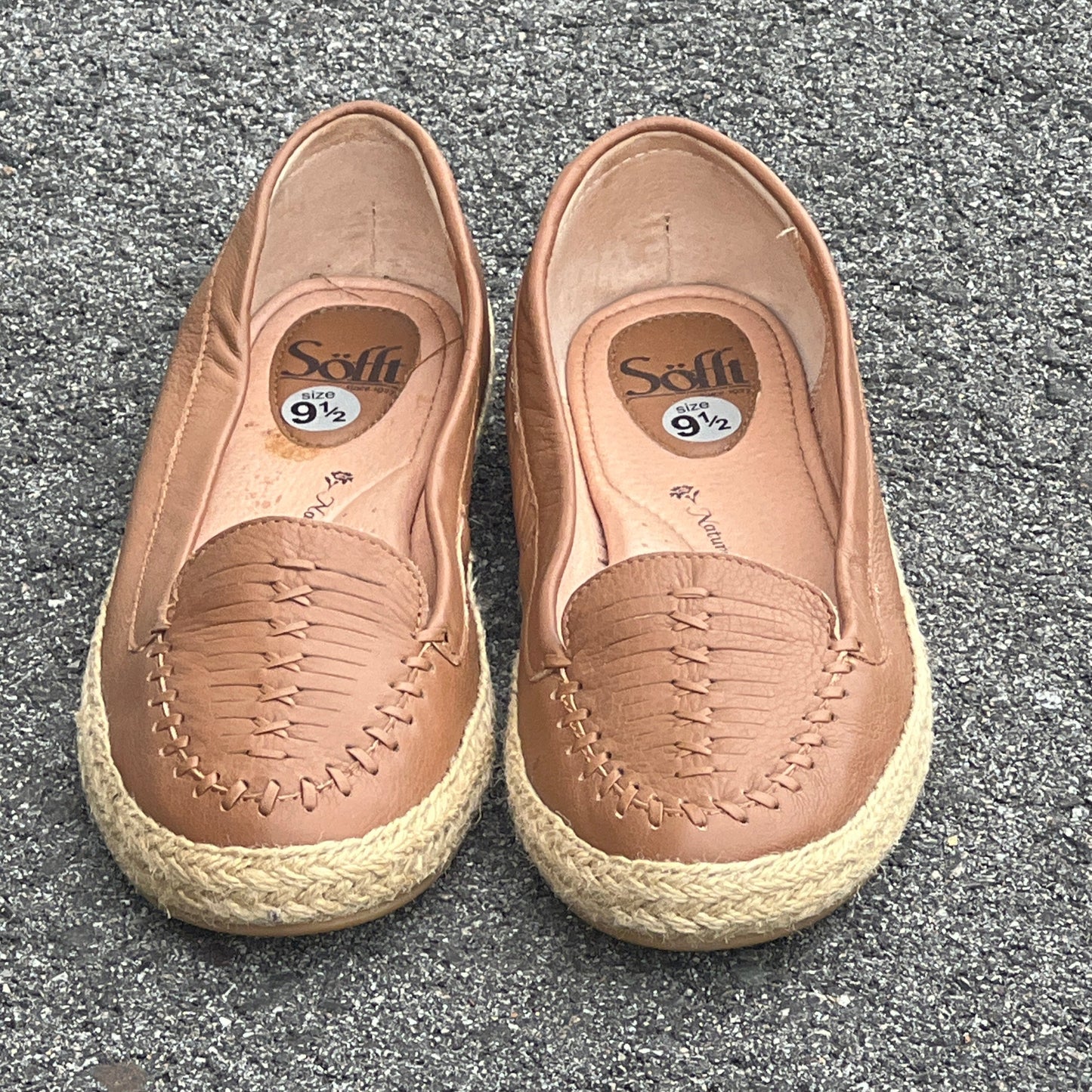 Woman’s  Sofft Malila Jute Wrapped Slip-on Moc 9.5M Tan Leather