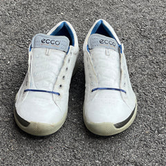 Men’s Ecco Biom Cleat-less Golf Shoe 45EU •White• Hydromax yak Leather