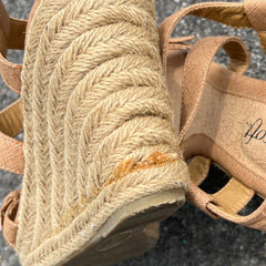Woman’s Euro Soft by Sofft Jute Wrapped Platform Sandal 8M Beige Textile