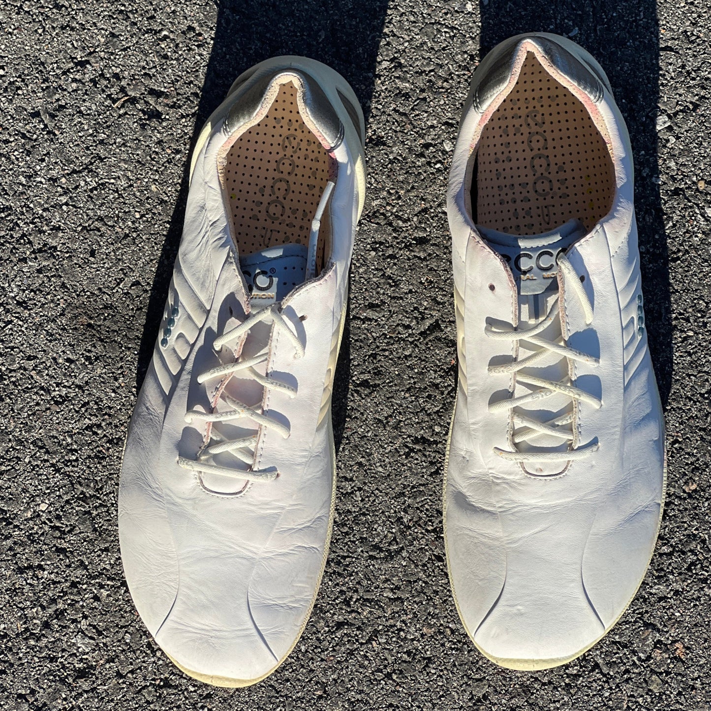 Men’s Ecco Biom Natural Motion Spikeless Golf Shoes 45EU -White/Blue- Hydromax Leather