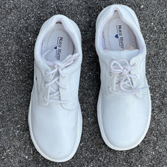 Women's NURSE MATES •Angle • All-day Comfort Oxford 5.5M White Leather