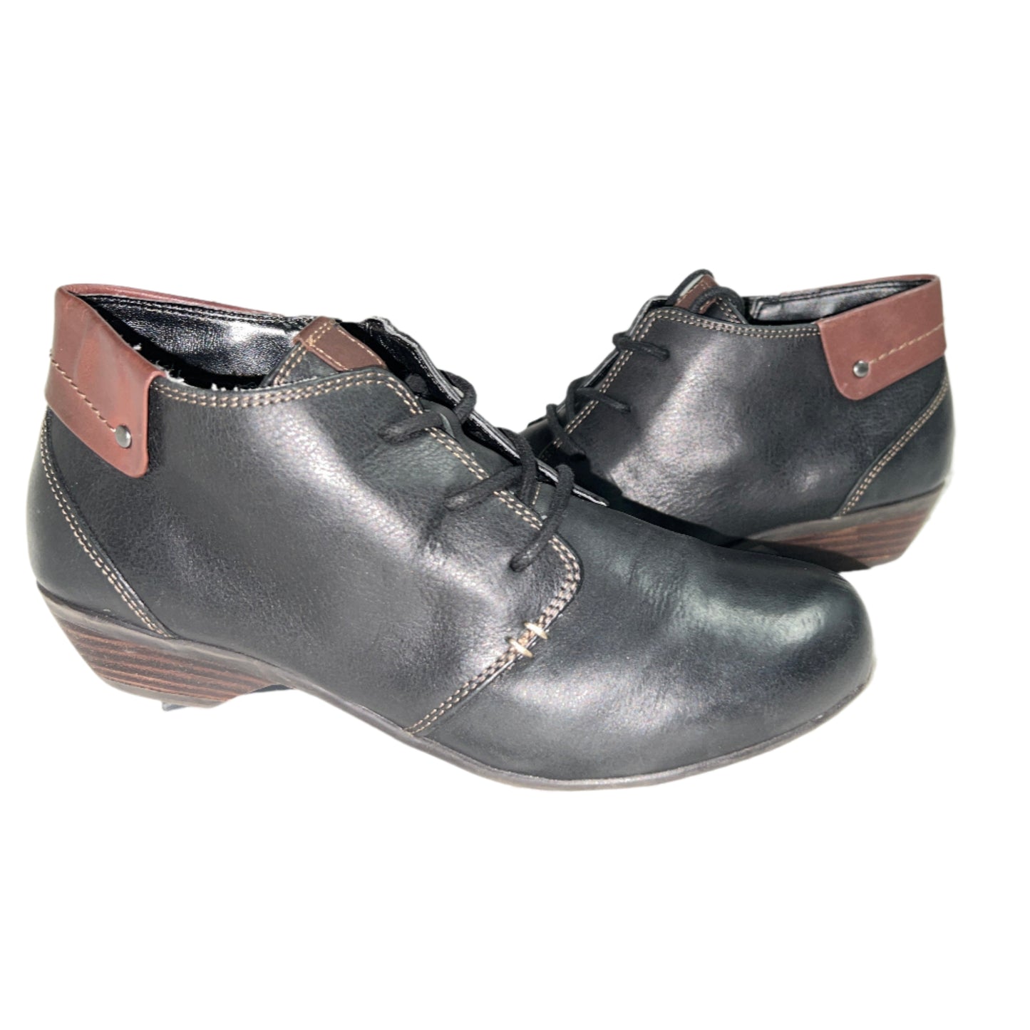 Women's Comfortiva •Rifton• Women's Lace-up Boots - Size 6.5M Black Leather