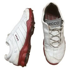 Men's Ecco Biom Golf Shoe •White/red Gortex Yak Leather • Size 40