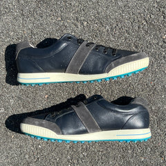 Men’s Ecco Street Cleat-less Golf Shoe 45EU • Black/Blue • Leather