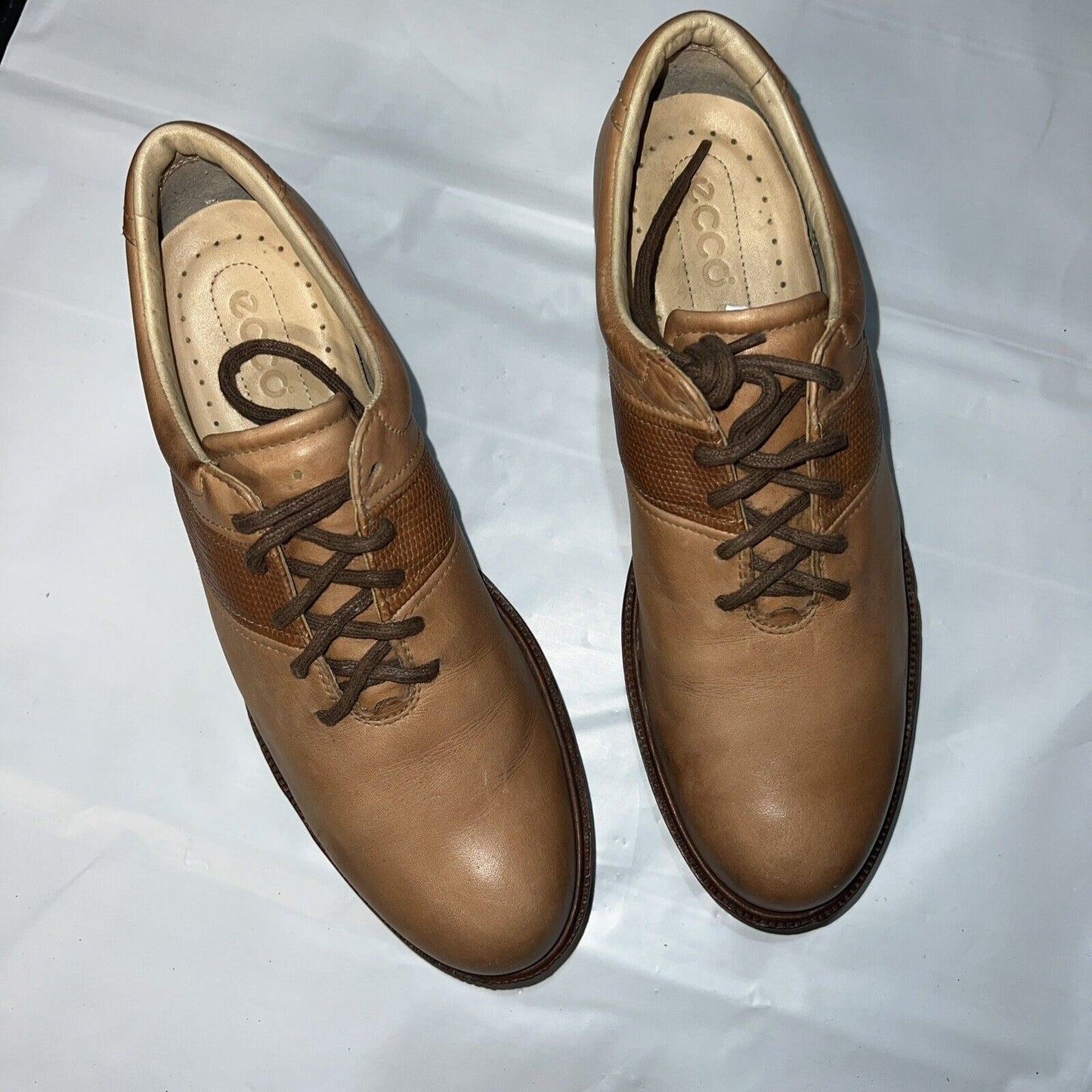 Women’s Ecco Tan Hydromax Leather Spiked Golf Shoe 38