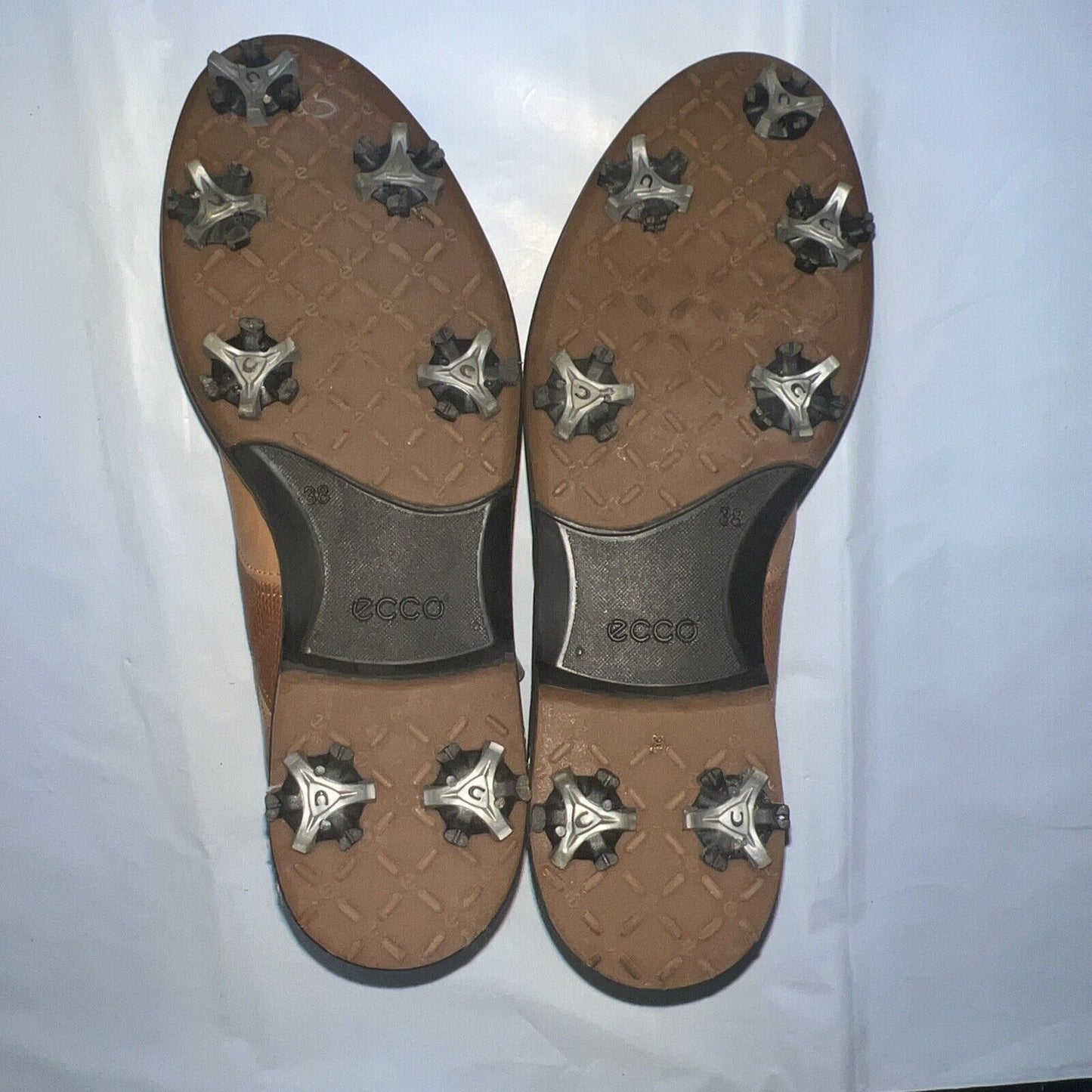 Women’s Ecco Tan Hydromax Leather Spiked Golf Shoe 38