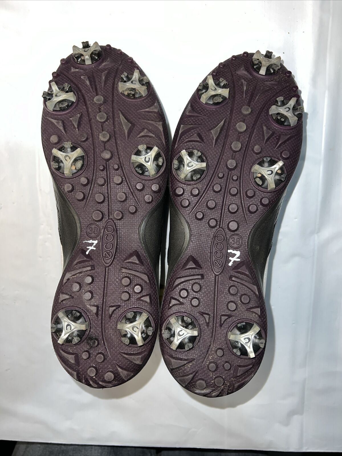 Women’s Ecco Hydromax Leather Spiked Golf Shoe 38EU White/Black