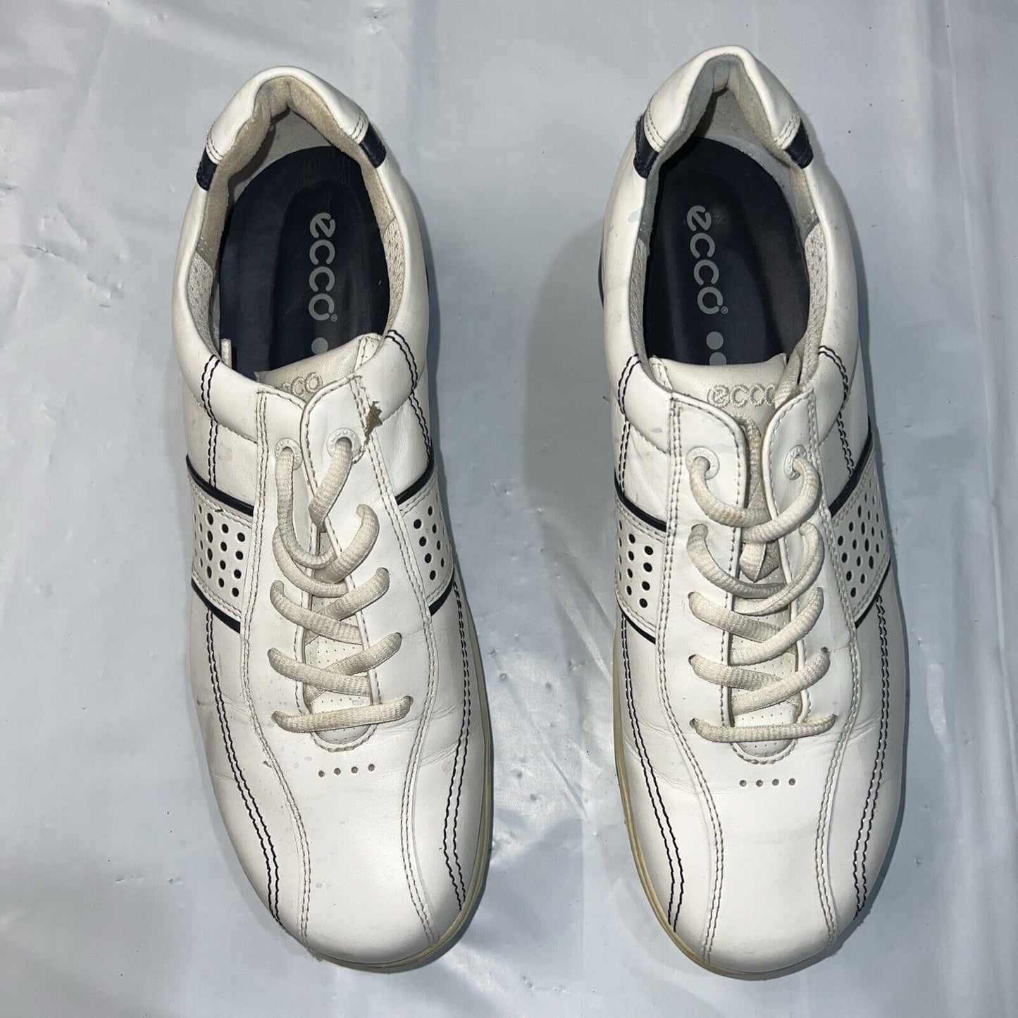 Women’s Ecco Hydromax Leather Spiked Golf Shoe 42EU White/Marine