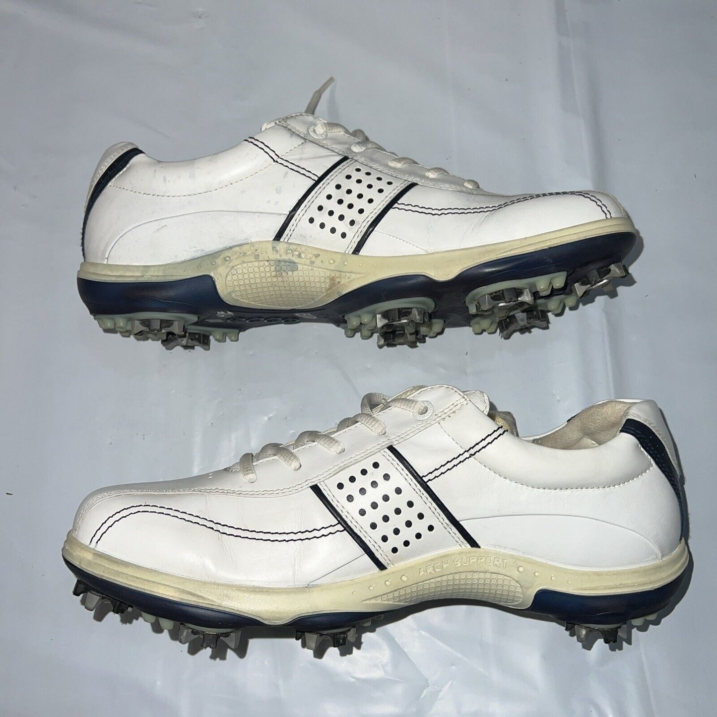 Women’s Ecco Hydromax Leather Spiked Golf Shoe 42EU White/Marine