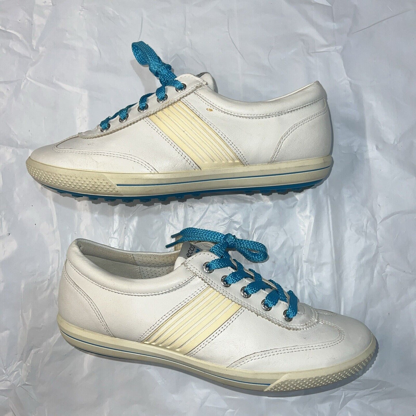 Women’s Ecco Street Premier Hydromax Leather Spikeless Golf Shoe 41 White/Blue