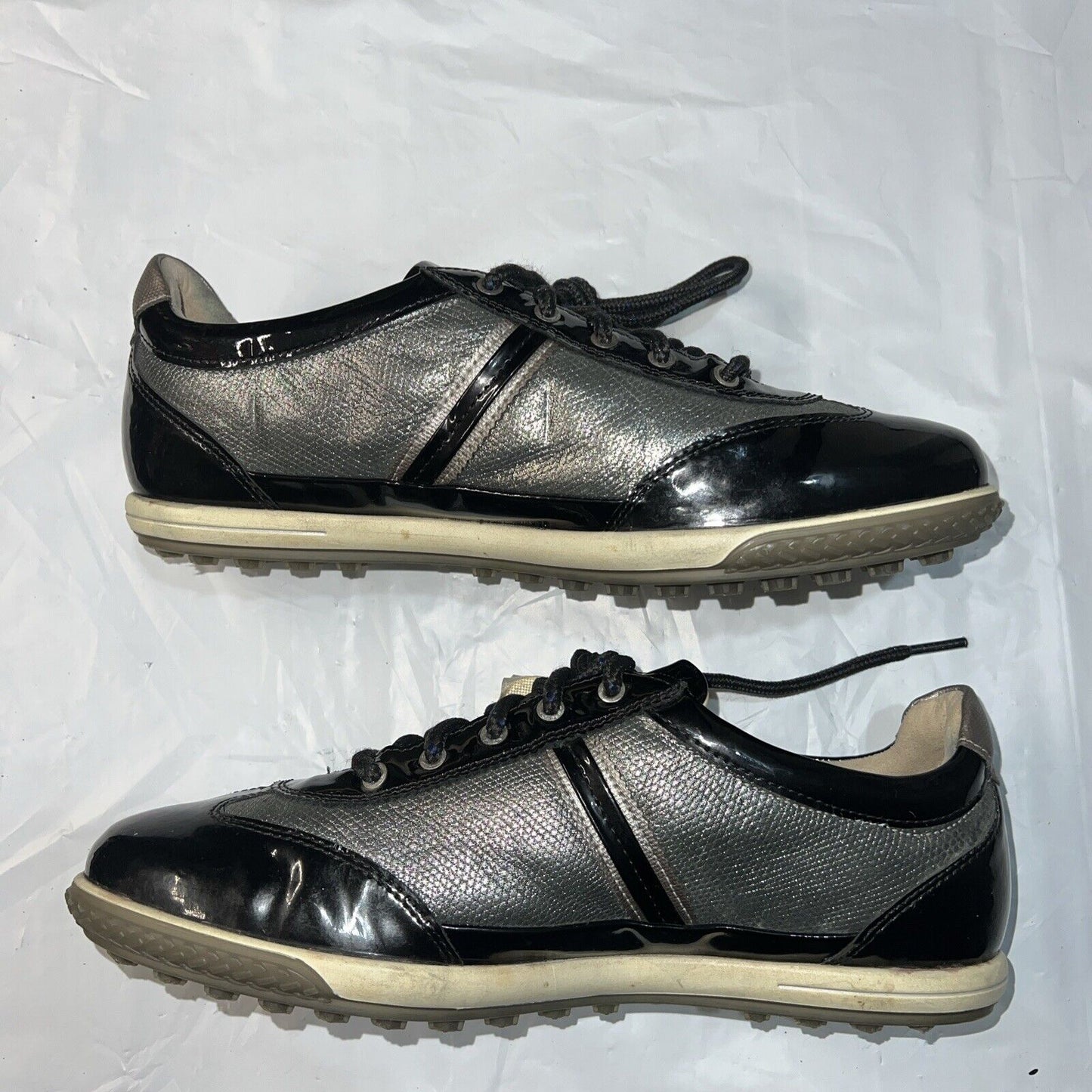 Women’s Ecco Street Spikeless Golf Shoe 41EU Black/Metallic Hydromax Leather