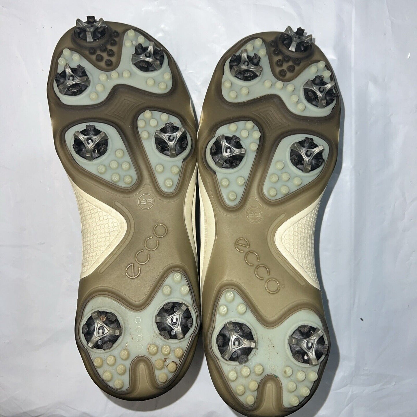 Women’s Ecco Spiked Golf Shoe 39EU White/Black Leather