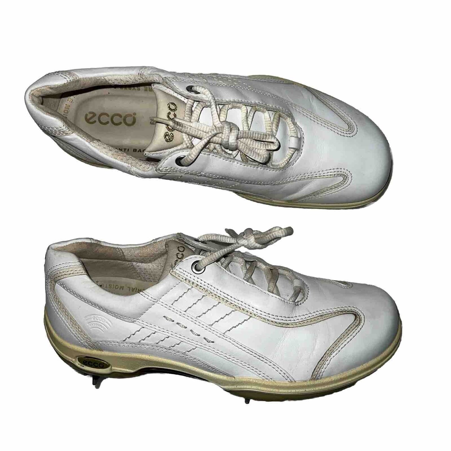 Women’s Ecco Spiked Golf Shoe 39EU White Hydromax Leather