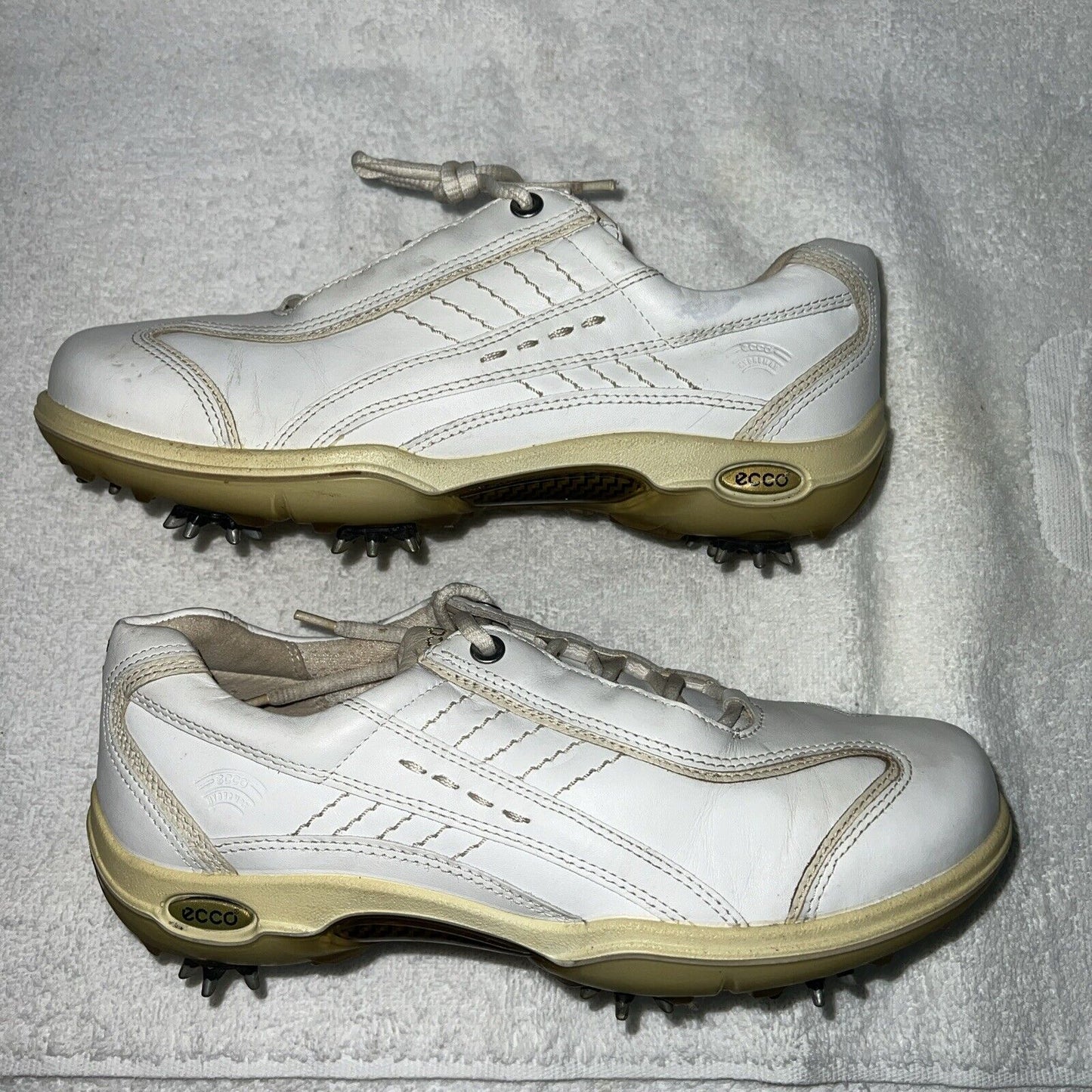 Women’s Ecco Spiked Golf Shoe 39EU White Hydromax Leather