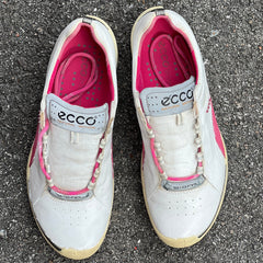 Women’s Ecco Biom Spikeless Golf Shoes 38EU -White/Pink- Hydromax Yak Leather