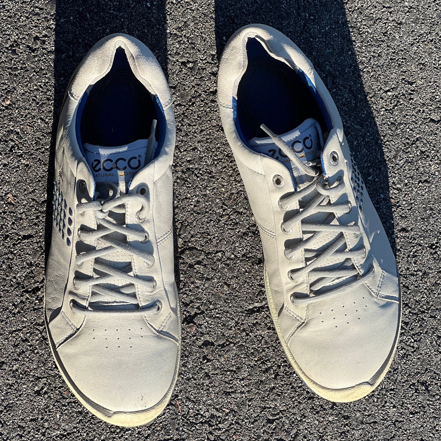 Men’s Ecco Biom Spikeless Golf Shoes 44EU -Grey/Blue- Hydromax Yak Leather