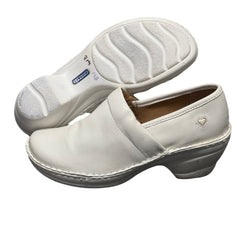 Women’s Nurse Mates Halle Pillow Top Clog 8M White Leather