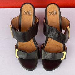 Woman’s Sofft •Damia• Stacked Heel Slide, 9M Blqck leather