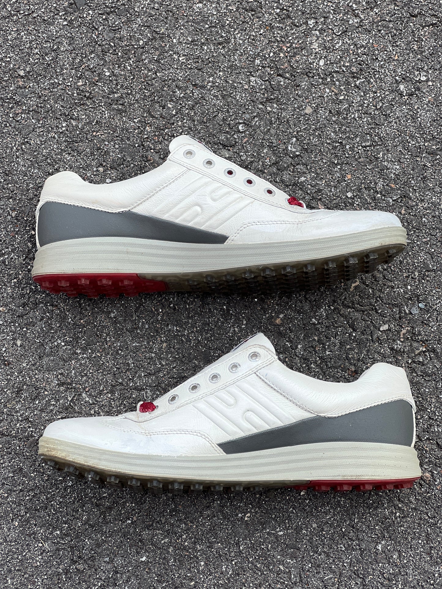 Men’s Ecco Premier Cleat-less Golf Shoe 45EU •White/ Grey• Hydromax Leather