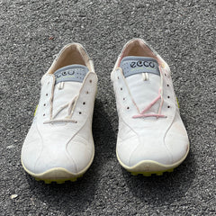 Men’s Ecco Biom Natural Motion Spikeless Golf Shoes 44EU -White/Citron- Hydromax Leather