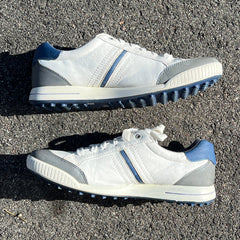 Men’s Ecco Street Premier Cleat-less Golf Shoe 44EU •White/Blue• Hydromax Leather