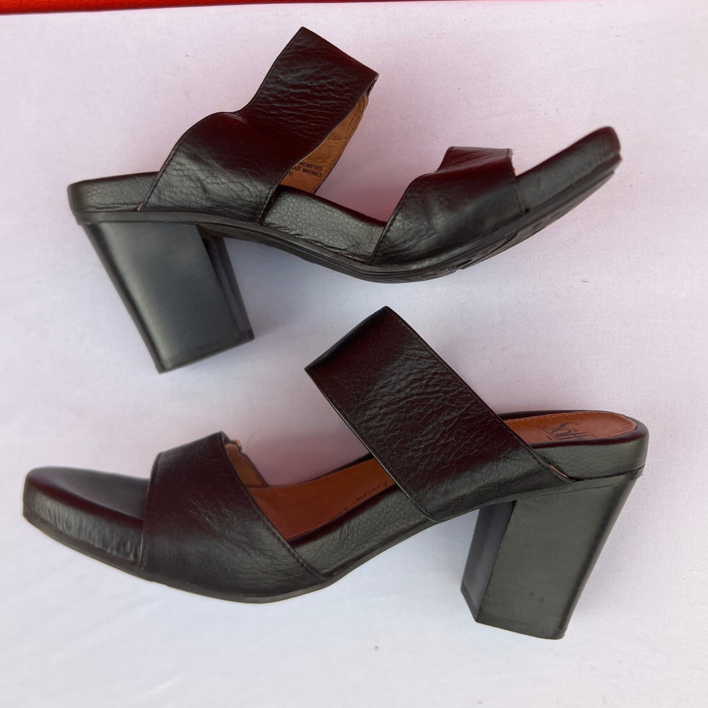 Woman’s Sofft •Damia• Stacked Heel Slide, 9M Blqck leather
