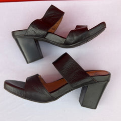 Woman’s Sofft •Damia• Stacked Heel Slide, 9M Blqck leather