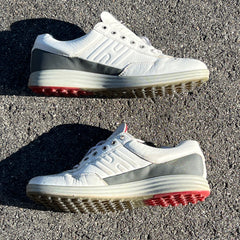 Men’s Ecco Premier Cleat-less Golf Shoe 44EU •White/ Grey• Hydromax Leather
