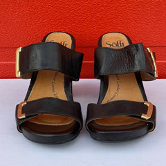 Woman’s Sofft •Damia• Stacked Heel Slide, 9M Blqck leather