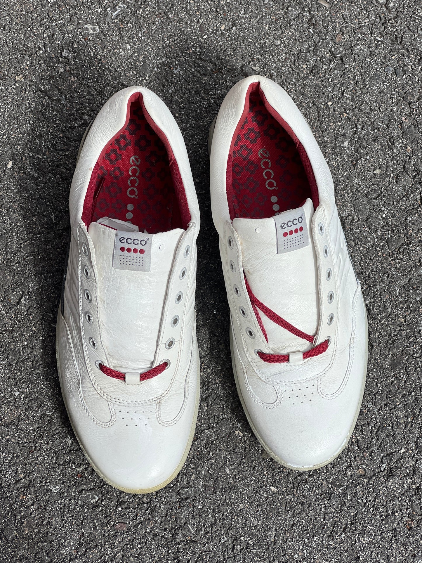 Men’s Ecco Premier Cleat-less Golf Shoe 46EU •White/ Grey• Hydromax Leather