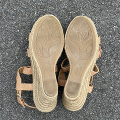 Woman’s Euro Soft by Sofft Jute Wrapped Platform Sandal 8M Beige Textile