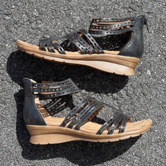Women’s Comfortiva Kaelin Gladiater Sandal 7.5W Black Leather