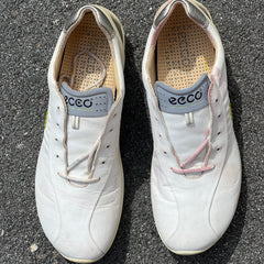 Men’s Ecco Biom Natural Motion Spikeless Golf Shoes 44EU -White/Citron- Hydromax Leather