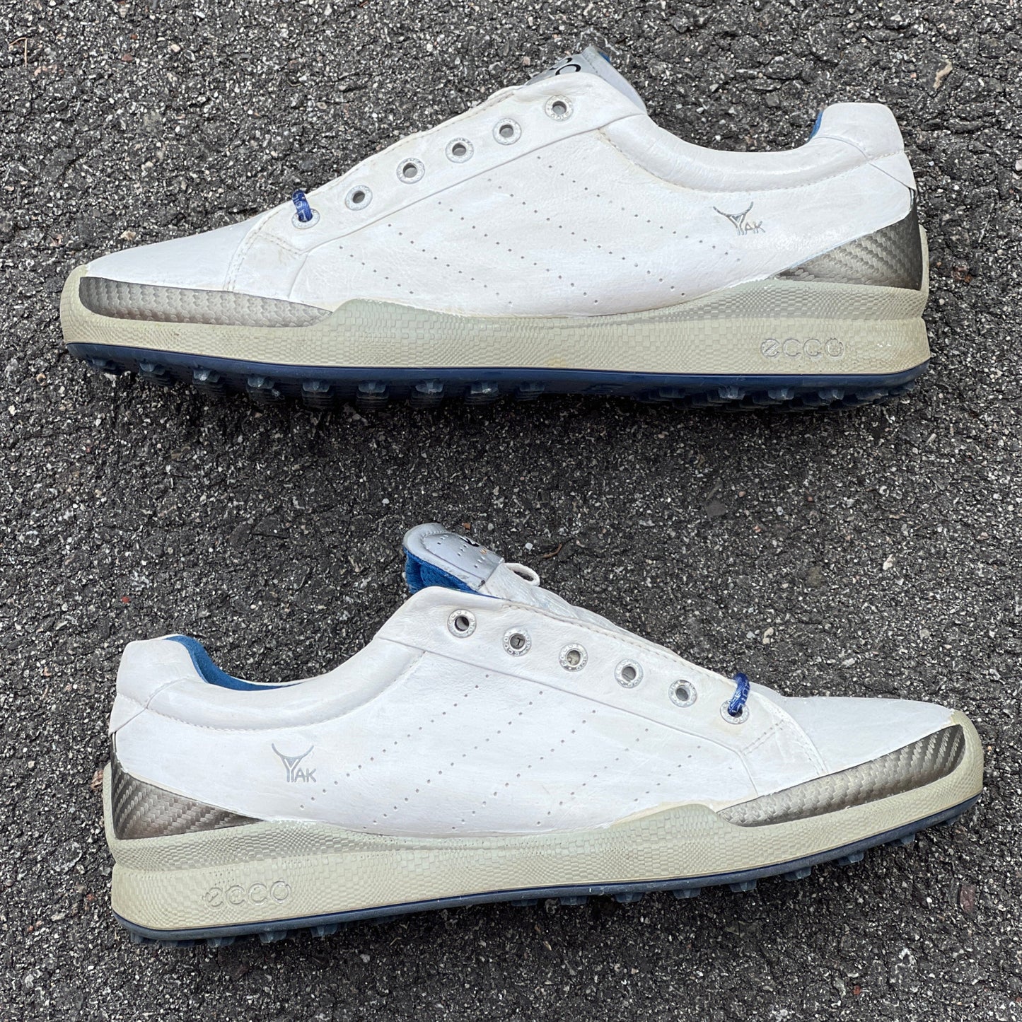 Men’s Ecco Biom Cleat-less Golf Shoe 45EU •White• Hydromax yak Leather