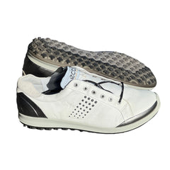 Men’s Ecco Biom Cleat-less Golf Shoe 46EU • White/ Black Hydromax Yak Leather