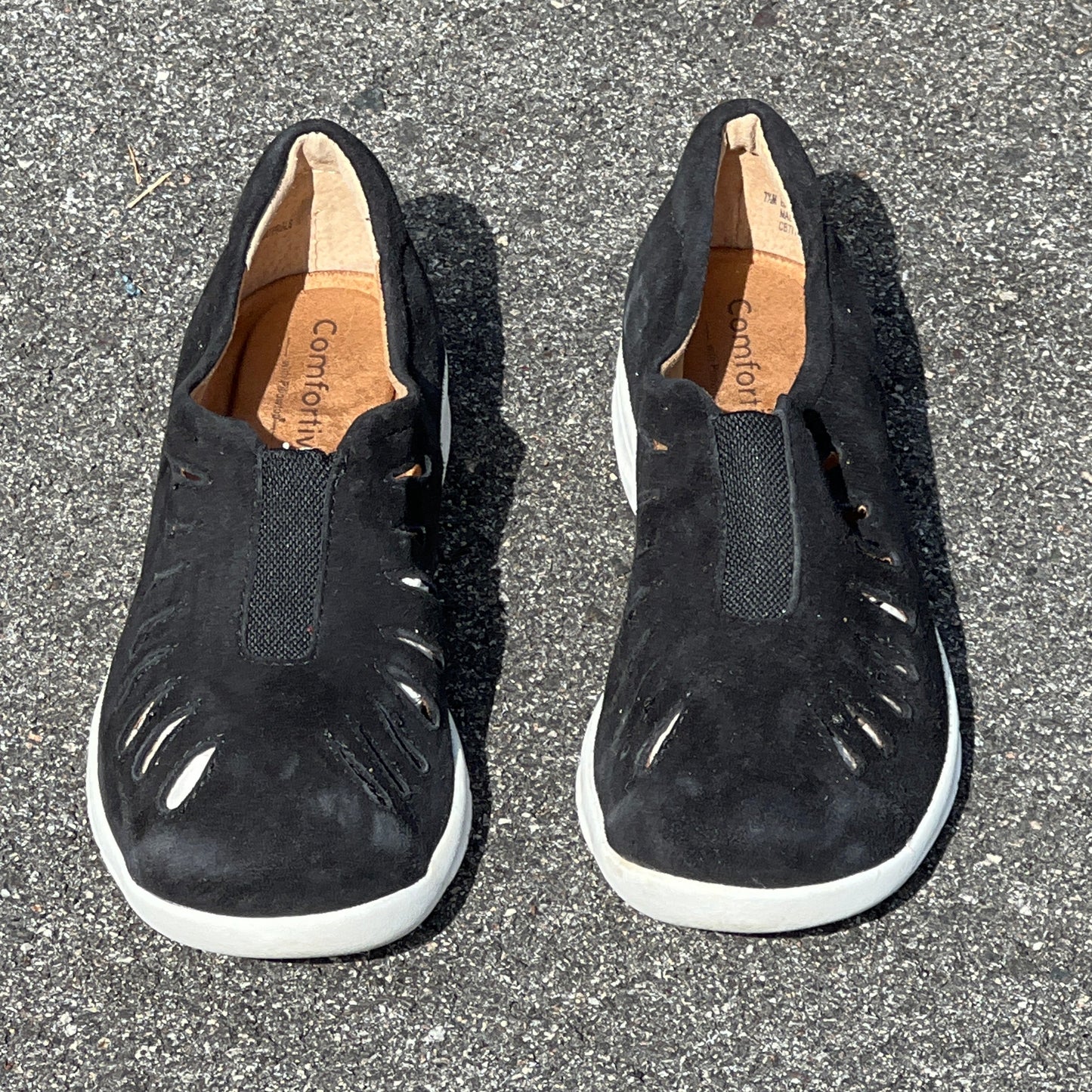 Comfortiva by SoftSpots Women’s •Tinsley• Comfort Slip-on 7.5M Black Suede