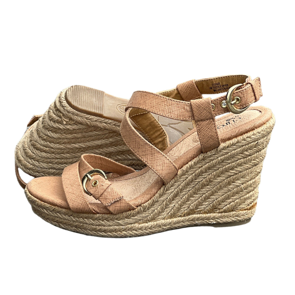 Woman’s Euro Soft by Sofft Jute Wrapped Platform Sandal 8M Beige Textile