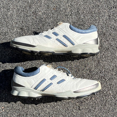 Men’s Ecco Biom Cleated Golf Shoe 46EU •White/Blue• Hydromax Yak Leather