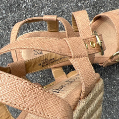 Woman’s Euro Soft by Sofft Jute Wrapped Platform Sandal 8M Beige Textile