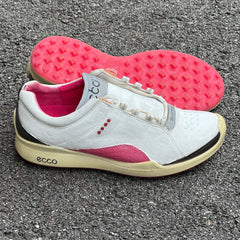 Women’s Ecco Biom Spikeless Golf Shoes 36EU -White/Pink- Hydromax Yak Leather