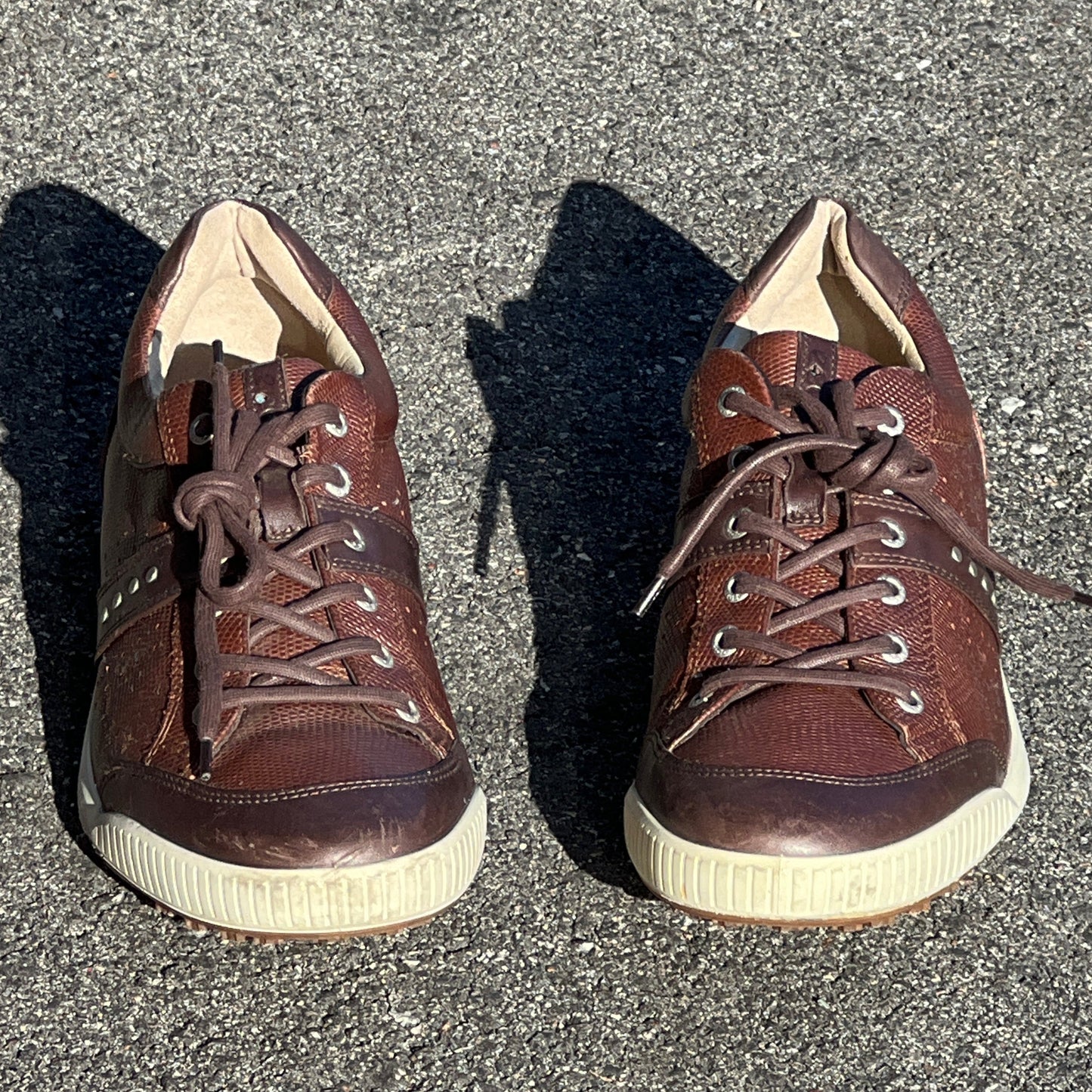 Men’s Ecco Street Premier Cleat-less Golf Shoe 46EU • Brown Reptile Embossed Hydromax Leather