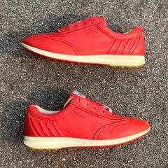 Women’s Ecco Spikeless Golf Shoes 38U -Red- Hydromax Yak Leather