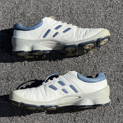 Men’s Ecco Biom Cleated Golf Shoe 46EU •White/Blue• Hydromax Yak Leather