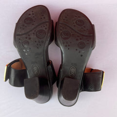 Woman’s Sofft •Damia• Stacked Heel Slide, 9M Blqck leather