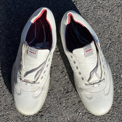 Men’s Ecco Premier Cleat-less Golf Shoe 44EU •White/ Grey• Hydromax Leather